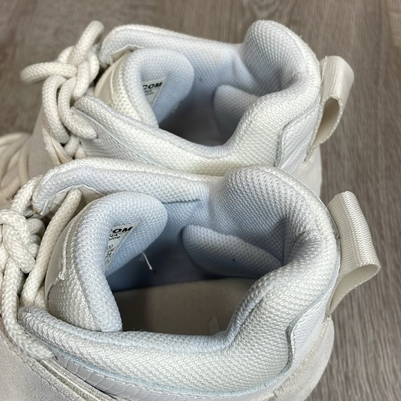 Sorel Out N About White ~ Sea Salt Suede Leather Lace Up Wedge Sneaker Bootie 7 - Picture 13 of 16